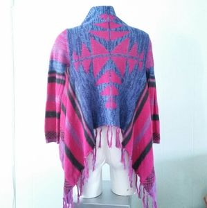 Tribal Boho Sweater Shawl Wrap Cardigan Festival